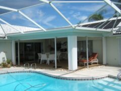 roll down hurricane shutters on a lanai