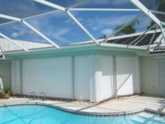 closed rolling down shutters for lanai