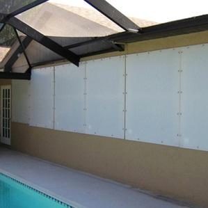 armor panel hurricane fabric installation on house