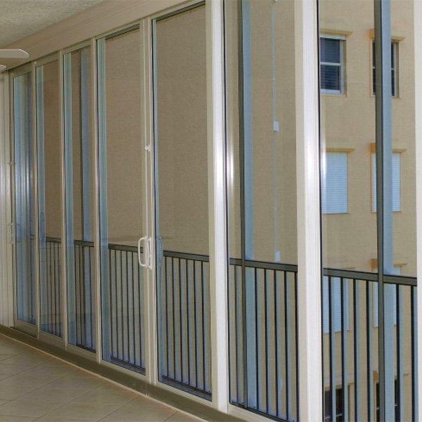 impact sliders used as hurricane shutters for lanai