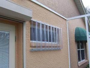 shutters installed on exterior door