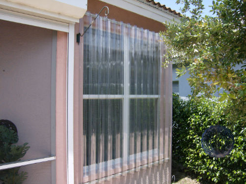 Photo of clear, polycarbonate storm panels