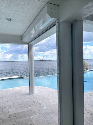 roll down shutters on patio of home in fl