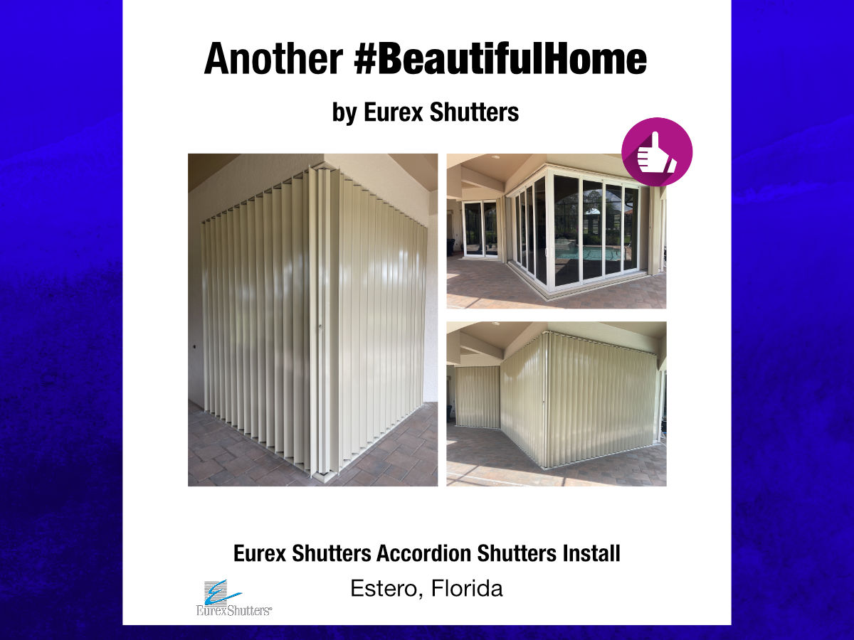 Accordion Hurricane Shutter Installs in Estero Florida