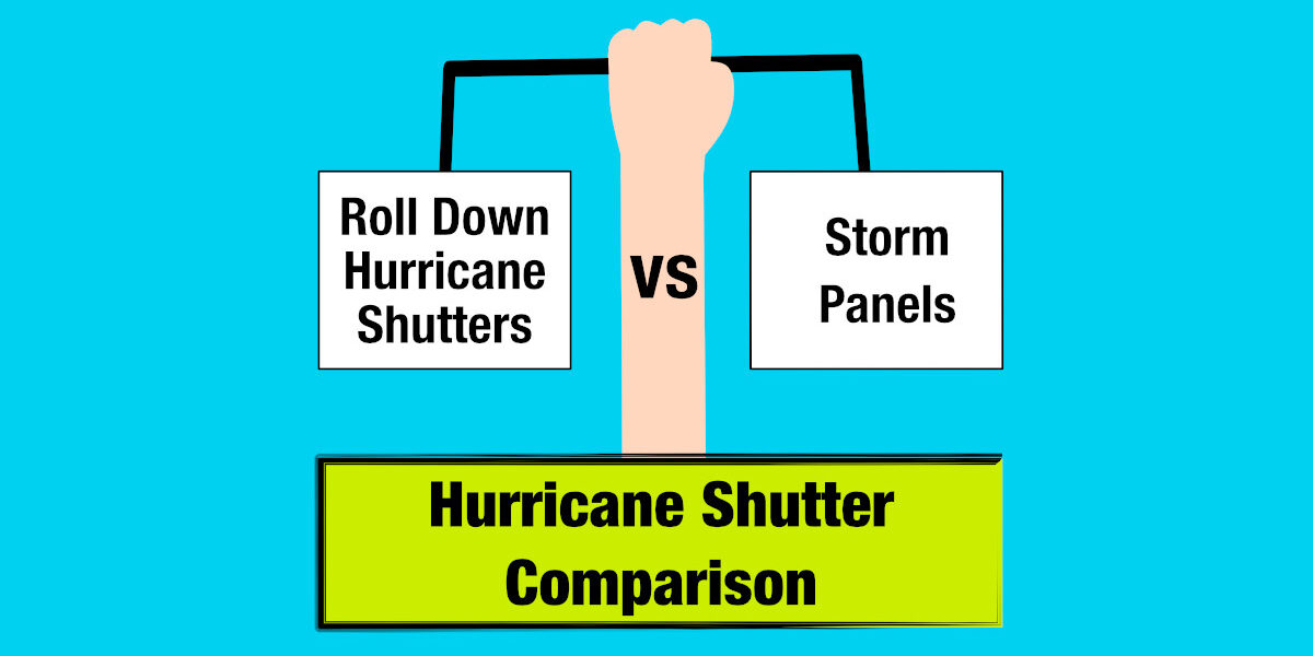 hurricane shutters comparison roll down vs storm panels