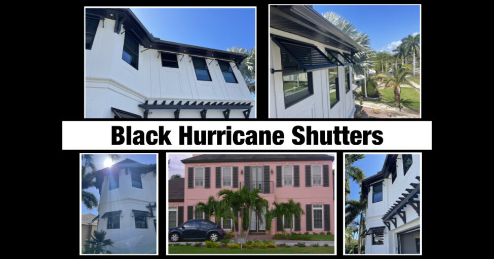 black-hurricane-shutters black hurricane shutters on fl homes