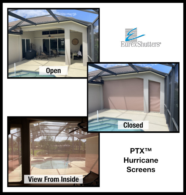 hurricane screens for patio protection on a home in Fort Myers FL