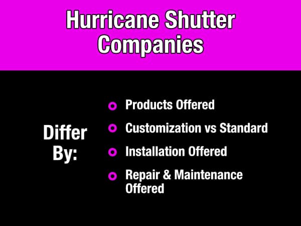 how hurricane shutters differ from each other