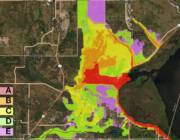 Glades County FL evacuation zone