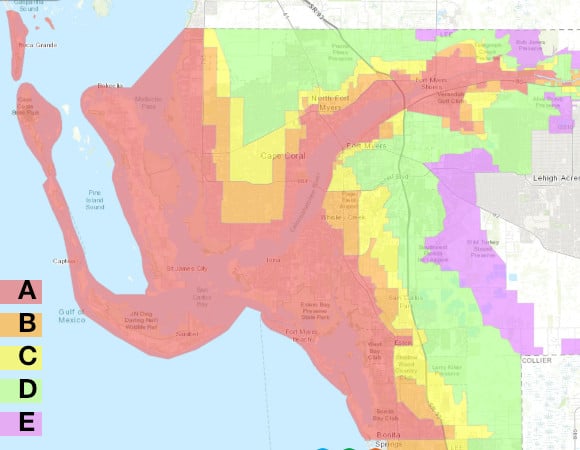 Lee County FL evacuation zone