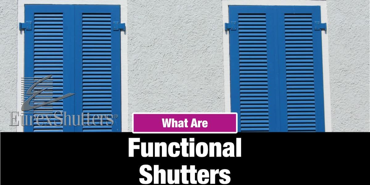 Colonial functioning shutters on a stucco house.