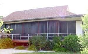 brown accordion shutters