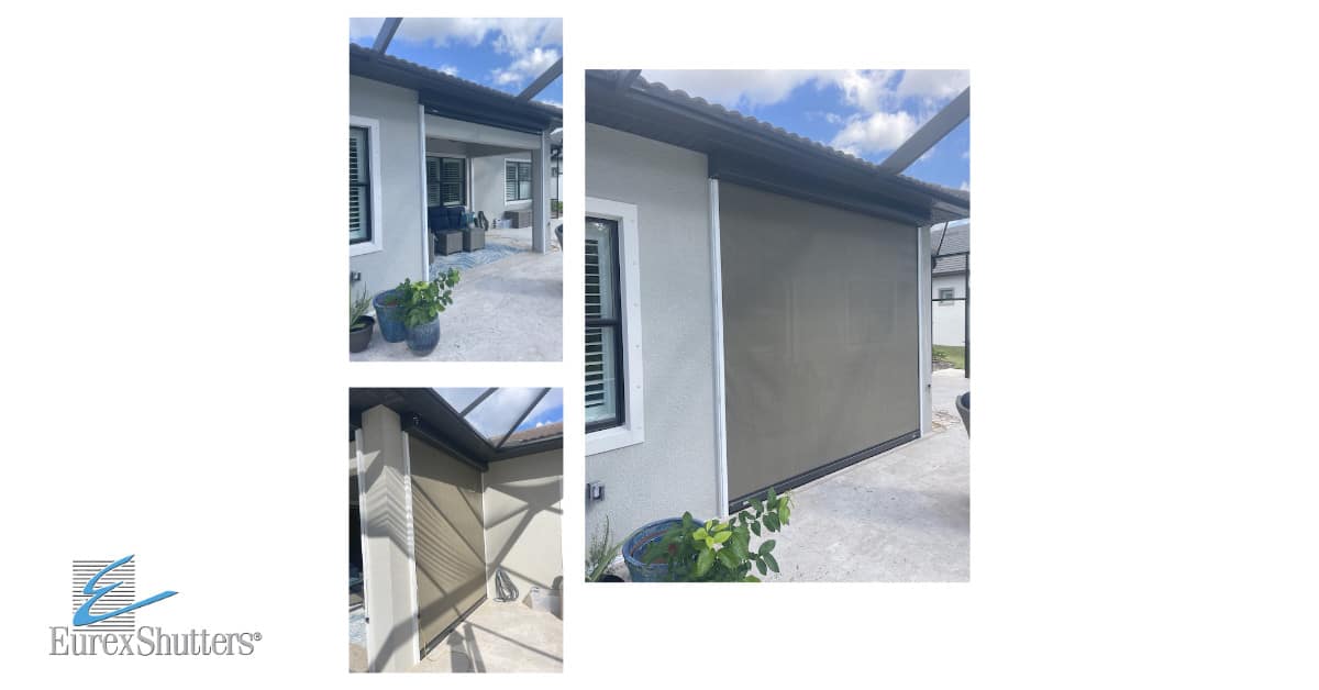 Hurricane screens installed on a home in the Plantation neighborhood of Fort Myers FL