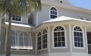White bahama shutters