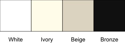 Swatches of standard hurricane shutter colors