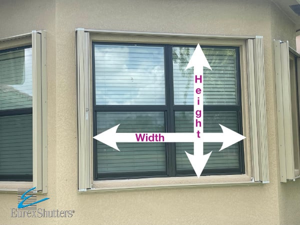 Height and width shown of a window opening of a concrete block home