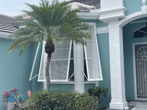 White Bahama shutters on a home in Englewood FL