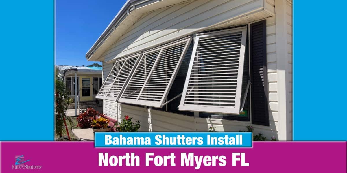 Bahama shutters installed on a home in North Fort Myers FL