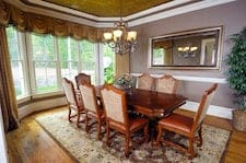 white, aluminum frame single hung, impact windows installed in a dining room