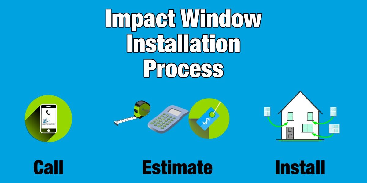 Impact window installation process 1. call, 2. estimate, 3. installation of windows
