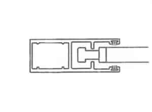 diagram of roll-down shutter end retention system showing the slat connected to the rail.