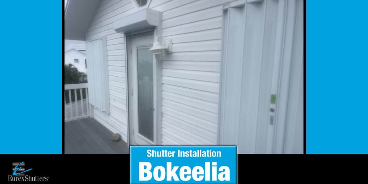 hurricane shutters installed on a home in Bokeelia Florida
