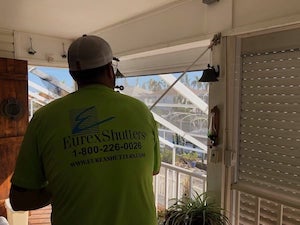 cleaning and testing hurricane shutters
