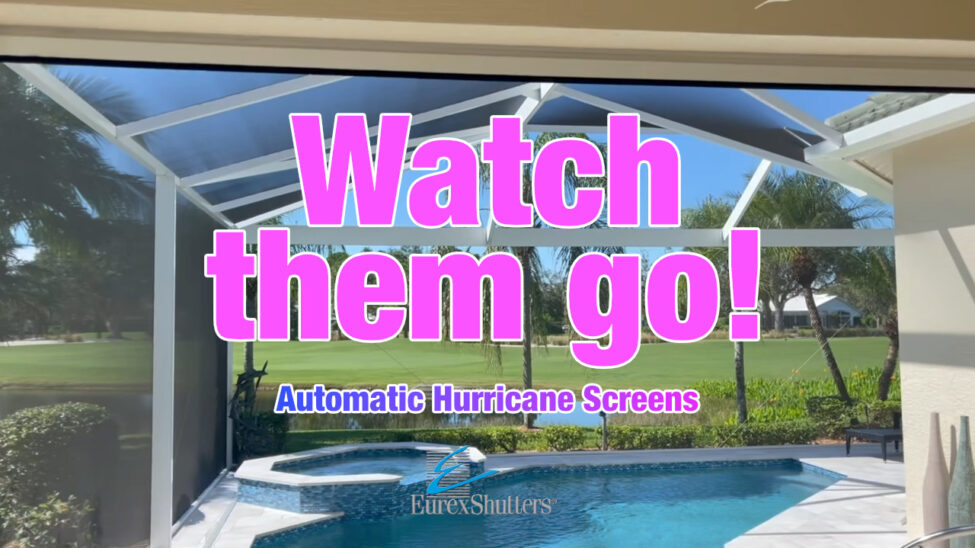 electric roll down hurricane screens demonstration