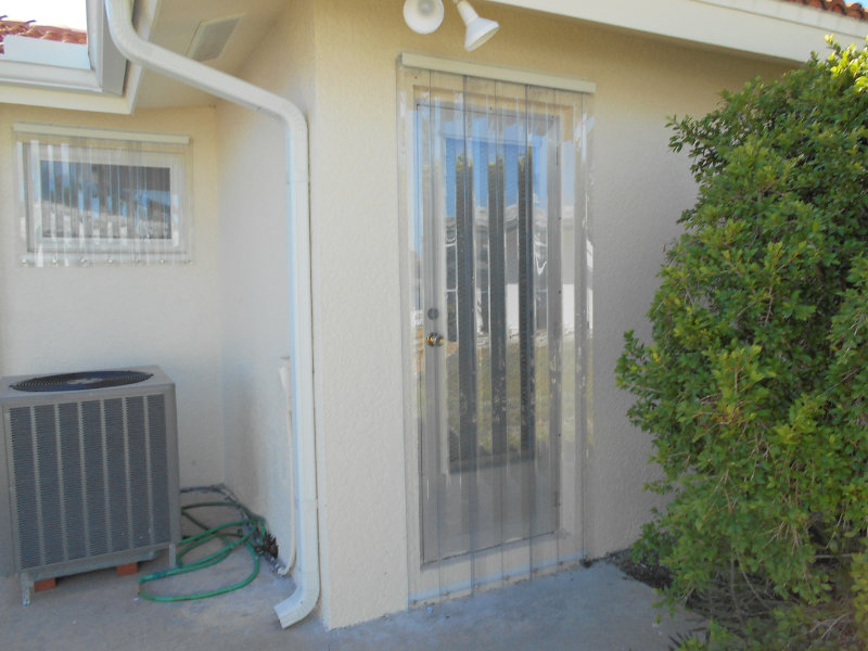 Polycarbonate panels installed on an entry door