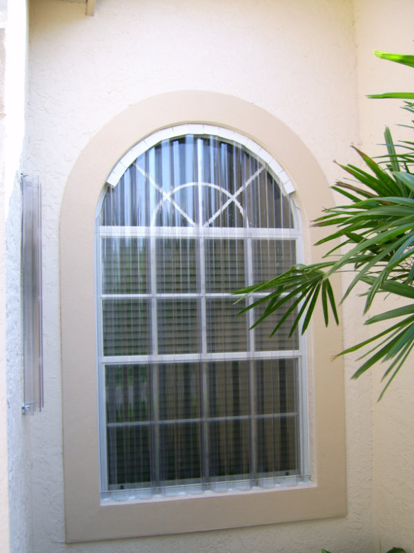 Lexan hurricane panels on a window