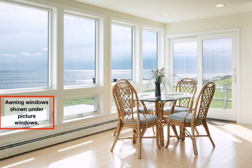 Awning windows under picture windows