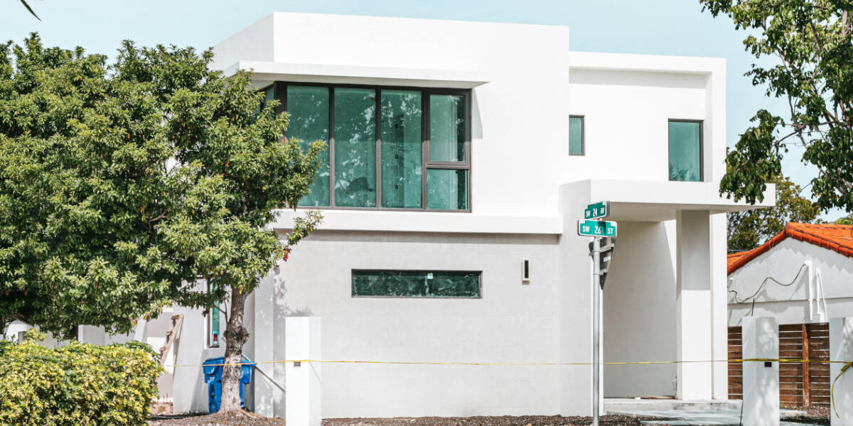 Miami Dade new construction home with hurricane windows