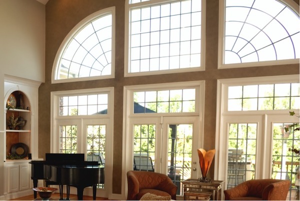 Picture windows above doors.