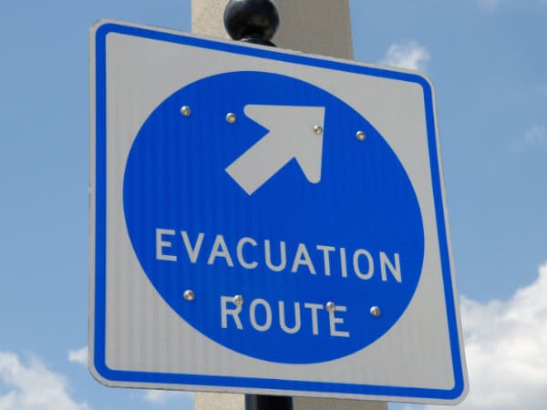 Evacuation route sign