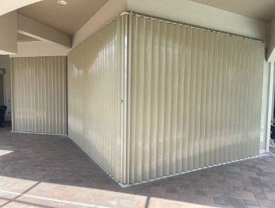 Metal shutters EUREX SHUTTERS Accordion Hurricane Shutters