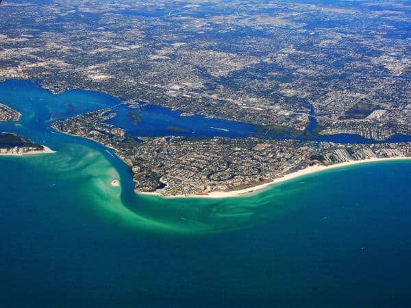 Aerial map of Siesta Key Sarasota Florida