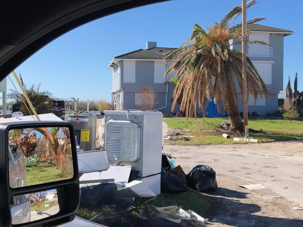 Low profile storm shutters on home after Hurricane Ian 2022