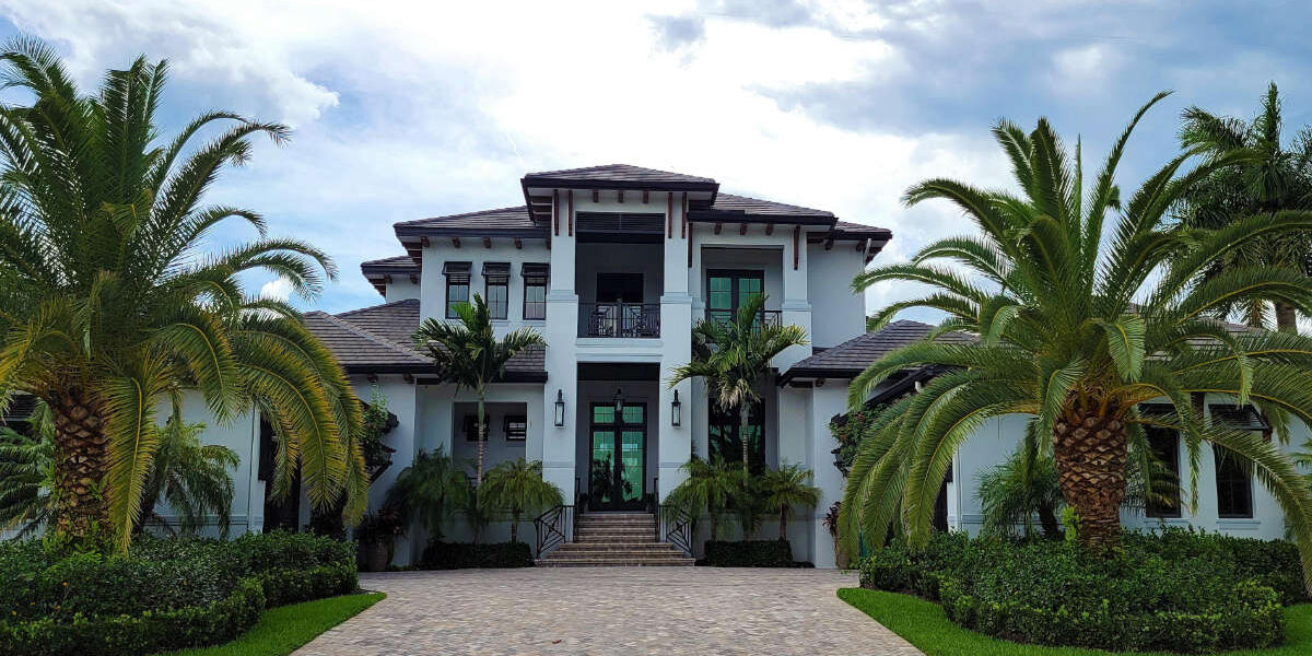 Colonial, British West Indies-Style home with hurricane protection