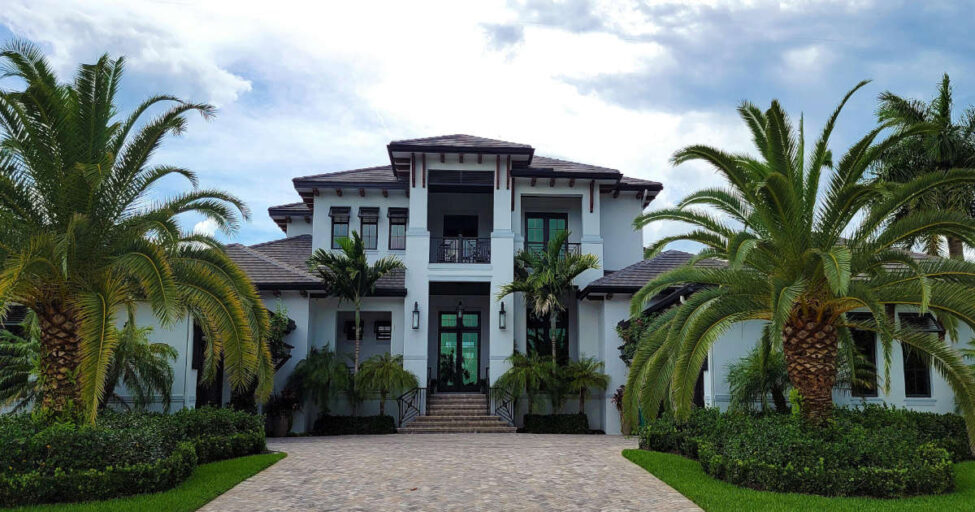 Colonial, British West Indies-Style home with hurricane protection
