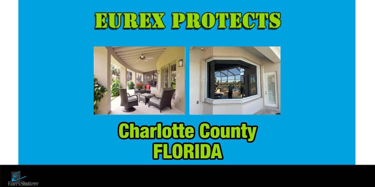 Impact windows Charlotte County Florida with the tagline "Eurex Protects"