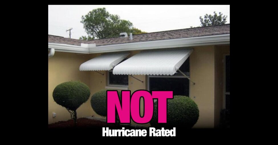 Clamshell shutters are not hurricane-rated.